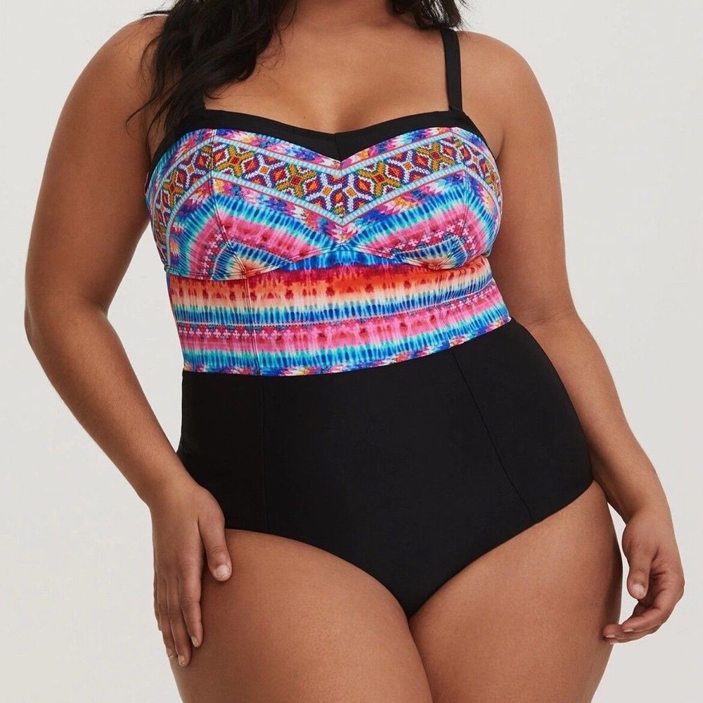Torrid Geometric Print One Piece Swimsuit